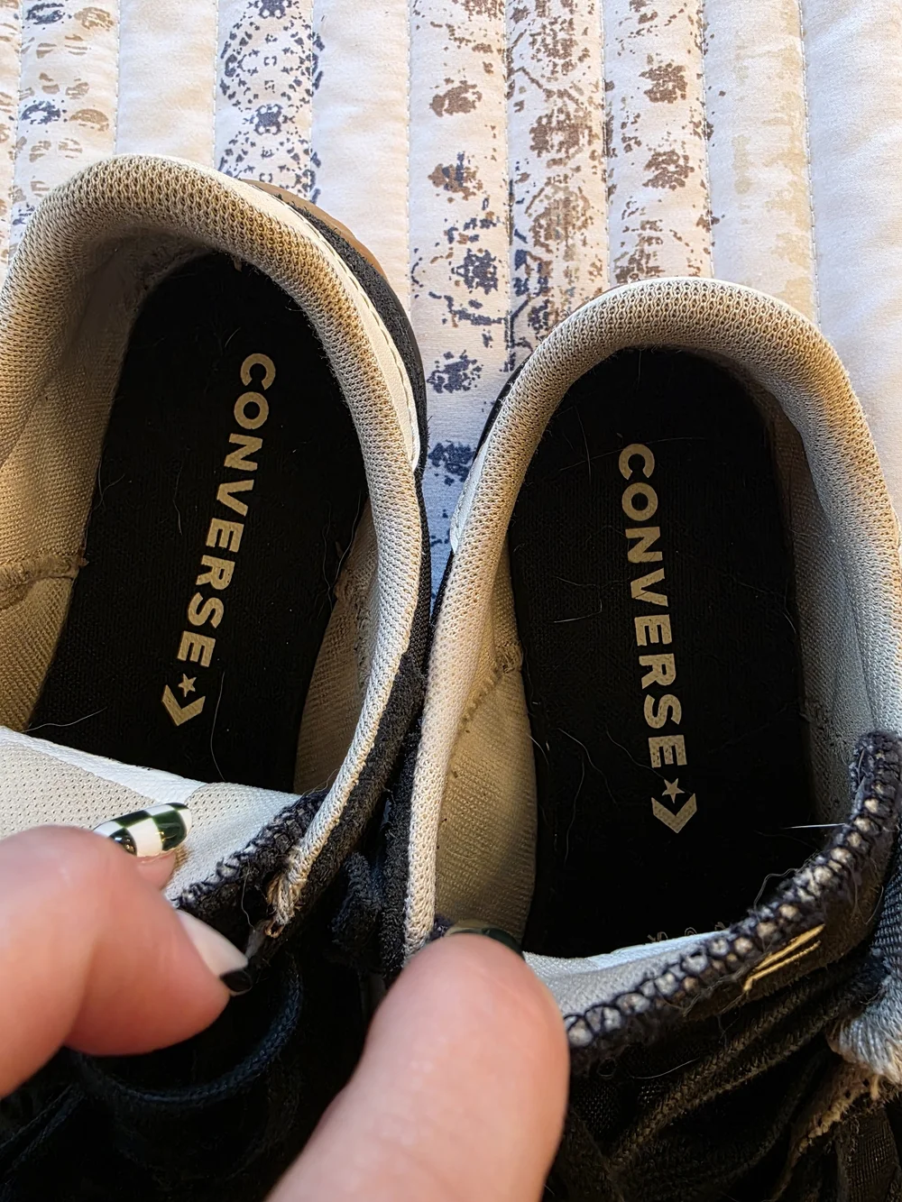 Converse Kids Black Sneakers with Gum Sole and White Chevron